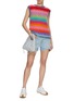 Figure View - Click To Enlarge - ROSE CARMINE - Sleeveless Rainbow Mohair Knit Top