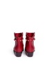 Back View - Click To Enlarge - VALENTINO GARAVANI - 'Rockstud' strap leather cowboy boots