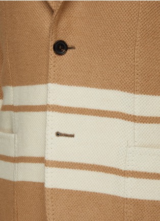  - RING JACKET - Notch Lapel Contrasting Stripe Blazer