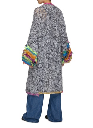 Back View - Click To Enlarge - NIZHONI - Tevi Contrast Knitted Long Cardigan