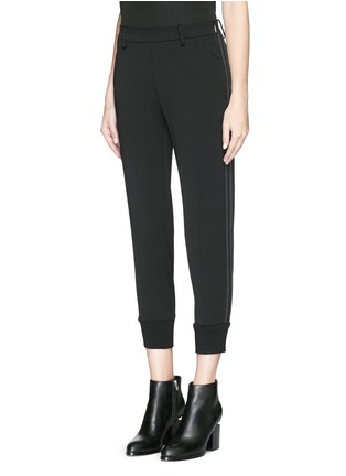 Front View - Click To Enlarge - NEIL BARRETT - Tuxedo stripe tapered skinny pants
