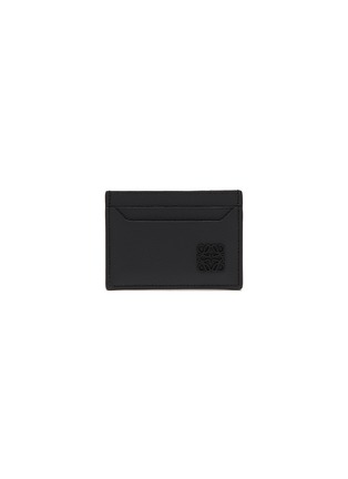 Main View - Click To Enlarge - LOEWE - Anagram Plaque Pebbled Leather Cardholder