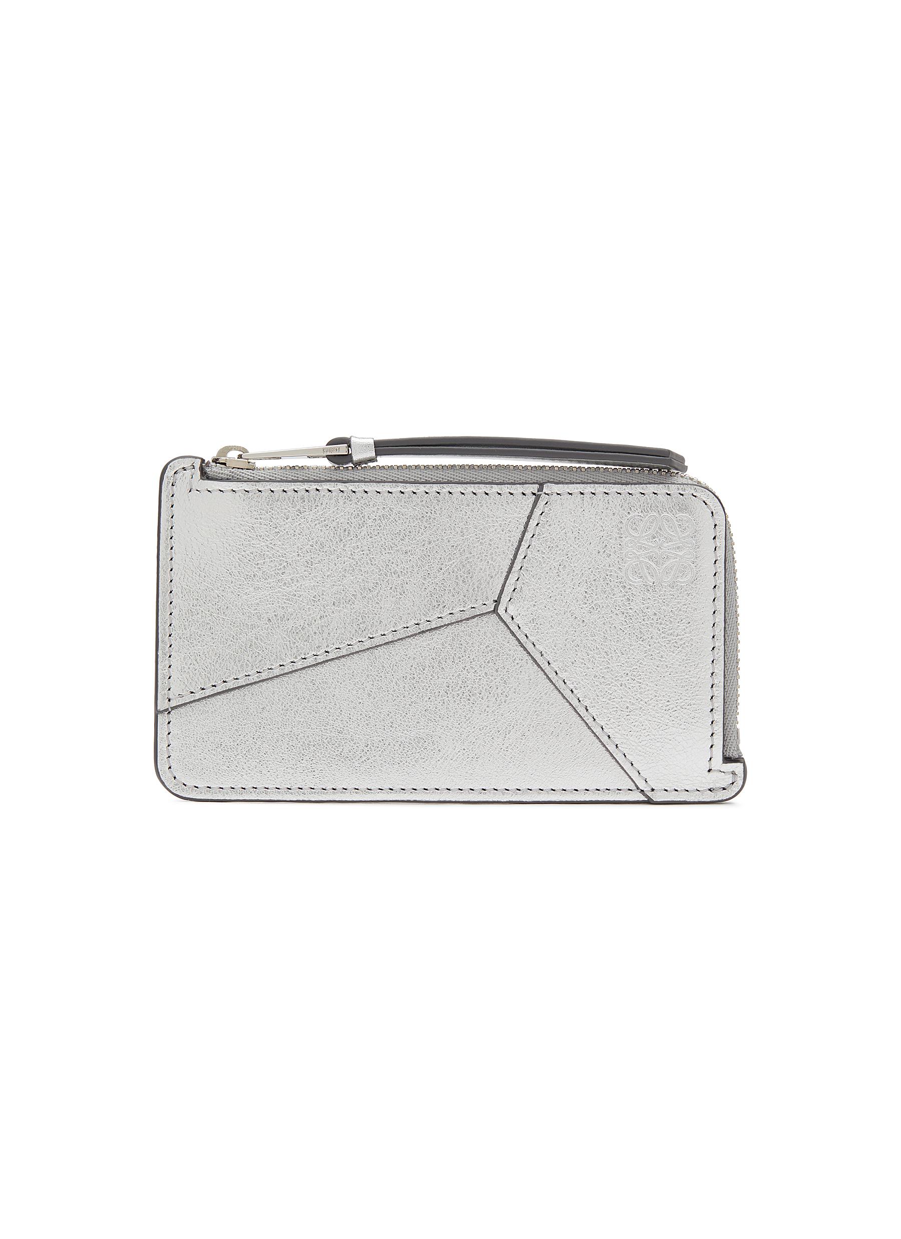 LOEWE | Puzzle Metallic Leather Coin Cardholder | SILVER | Women 