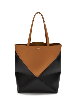 Main View - Click To Enlarge - LOEWE - Large Puzzle Gold Bicolour Leather Tote Bag