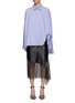 Main View - Click To Enlarge - THE ATTICO - Drawstring Curved Hem Oversized Shirt
