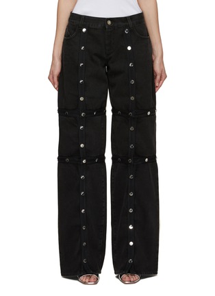 Main View - Click To Enlarge - THE ATTICO - Snap Button Wide Leg Jeans