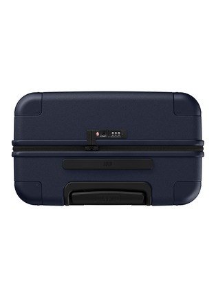 Back View - Click To Enlarge - JULY - Checked Suitcase — Dark Blue