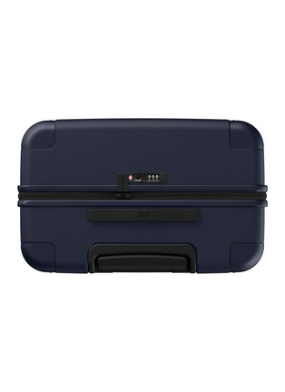 Back View - Click To Enlarge - JULY - Checked Plus Suitcase — Dark Blue