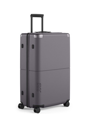 Front View - Click To Enlarge - JULY - Checked Plus Suitcase — Shadow