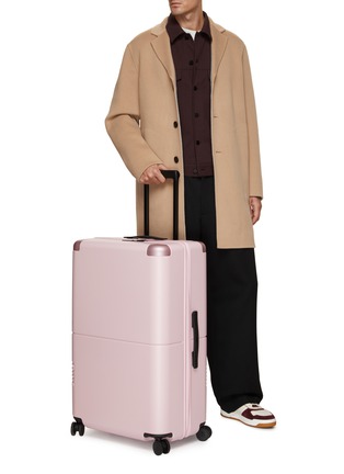  - JULY - Checked Plus Suitcase — Blush Pink