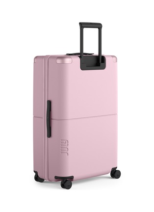 Front View - Click To Enlarge - JULY - Checked Plus Suitcase — Blush Pink
