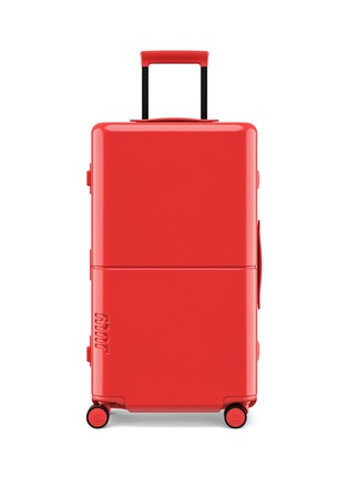 Main View - Click To Enlarge - JULY - Checked Trunk Suitcase — Red