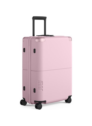 Front View - Click To Enlarge - JULY - Checked Suitcase — Blush Pink