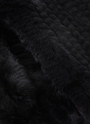 YVES SALOMON, Knitted Rex Rabbit Fur Scarf, BLACK, Women