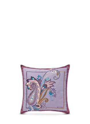 Main View - Click To Enlarge - ETRO - Montrose Foss bead paisley embroidery velvet cushion