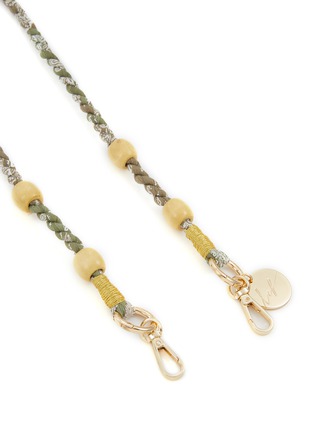Detail View - Click To Enlarge - LA COQUE FRANÇAISE - Della Braided Bandana Wooden Bead Phone Strap — Khaki