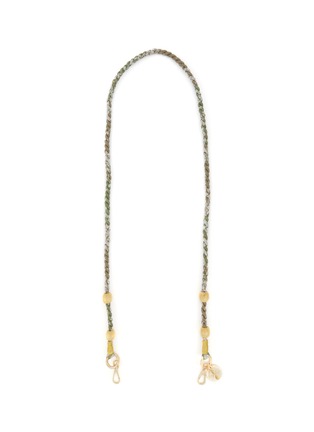 Main View - Click To Enlarge - LA COQUE FRANÇAISE - Della Braided Bandana Wooden Bead Phone Strap — Khaki