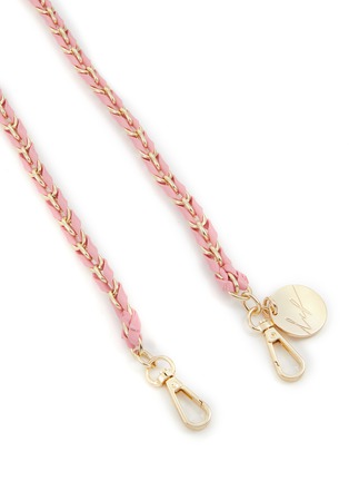 Detail View - Click To Enlarge - LA COQUE FRANÇAISE - Lou Leather Braided Phone Strap — Rose