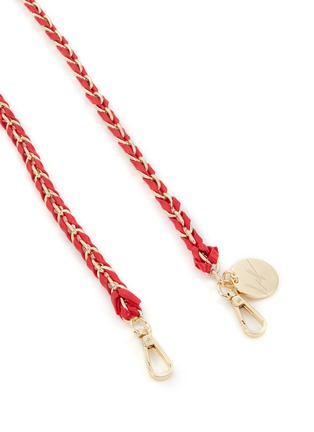 Detail View - Click To Enlarge - LA COQUE FRANÇAISE - Lou Leather Braided Phone Strap — Red