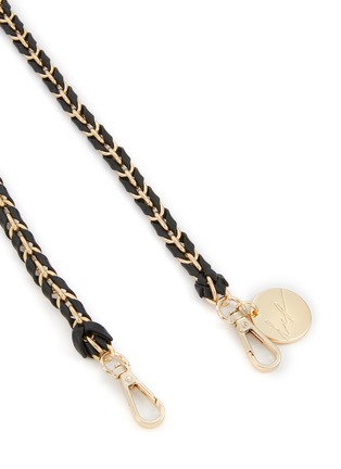 Detail View - Click To Enlarge - LA COQUE FRANÇAISE - Lou Leather Braided Phone Strap — Black