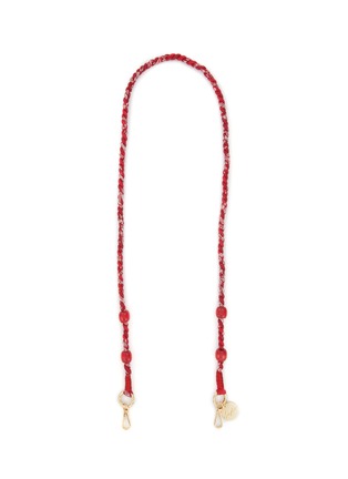 Main View - Click To Enlarge - LA COQUE FRANÇAISE - Della Braided Bandana Wooden Bead Phone Strap — Red