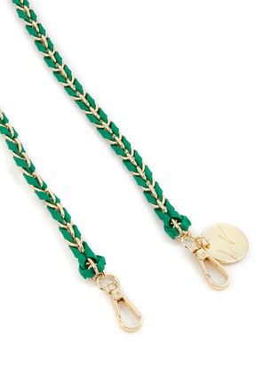 Detail View - Click To Enlarge - LA COQUE FRANÇAISE - Lou Leather Braided Phone Strap — Green
