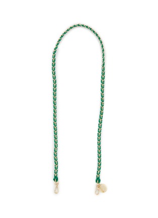 Main View - Click To Enlarge - LA COQUE FRANÇAISE - Lou Leather Braided Phone Strap — Green