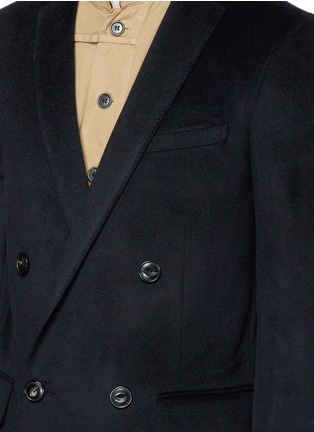 Detail View - Click To Enlarge - KOLOR - Gradient stripe wool-cashmere double breasted coat