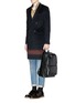 Figure View - Click To Enlarge - KOLOR - Gradient stripe wool-cashmere double breasted coat