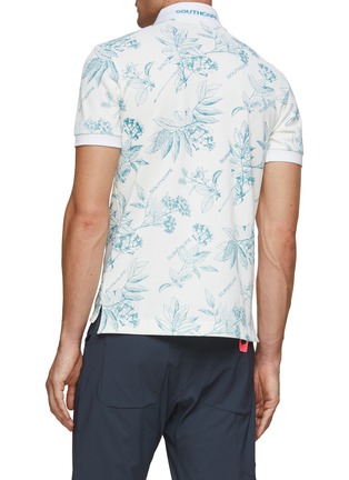 Back View - Click To Enlarge - SOUTHCAPE - Botanical Print UV Protect Polo Shirt