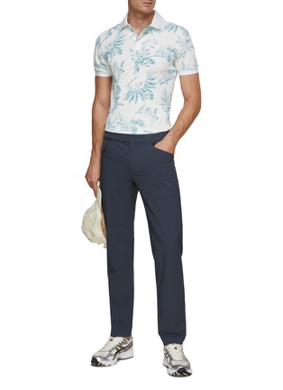 Figure View - Click To Enlarge - SOUTHCAPE - Botanical Print UV Protect Polo Shirt