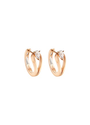 Main View - Click To Enlarge - REPOSSI - Serti Inversé 18K Pink Gold Diamond Mini Hoop Earring
