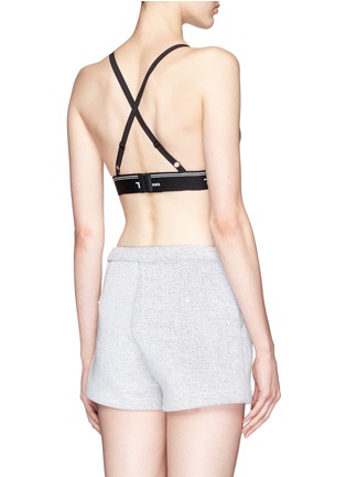 Back View - Click To Enlarge - T BY ALEXANDER WANG - Logo band cross back triangle sports bra
