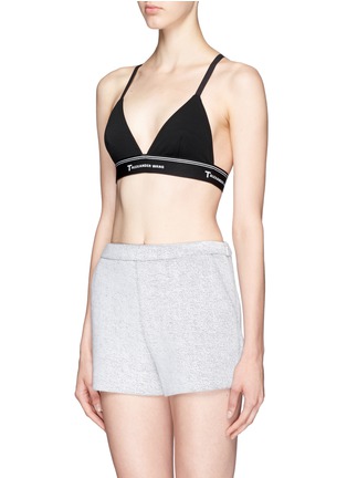 Front View - Click To Enlarge - T BY ALEXANDER WANG - Logo band cross back triangle sports bra