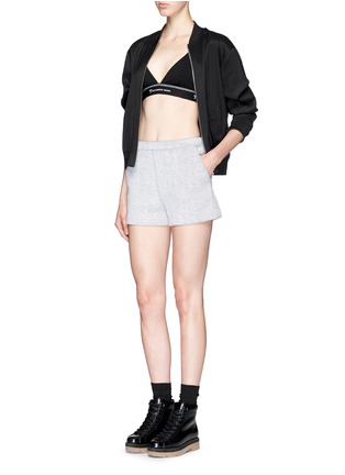 Figure View - Click To Enlarge - T BY ALEXANDER WANG - Logo band cross back triangle sports bra