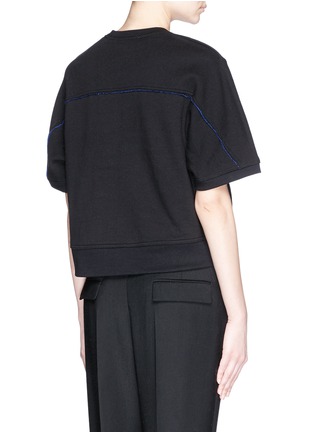 Back View - Click To Enlarge - T BY ALEXANDER WANG - Rolled sleeve T-shirt