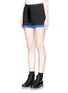 Front View - Click To Enlarge - T BY ALEXANDER WANG - Contrast rolled cuff shorts