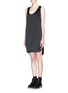 Front View - Click To Enlarge - T BY ALEXANDER WANG - Satin football tank dress