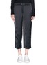 Main View - Click To Enlarge - T BY ALEXANDER WANG - Merino wool stripe cropped satin track pants