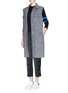 Figure View - Click To Enlarge - T BY ALEXANDER WANG - Merino wool stripe cropped satin track pants