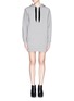 Main View - Click To Enlarge - T BY ALEXANDER WANG - Velvet drawstring hood sweatshirt dress