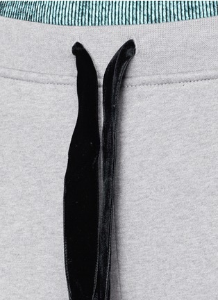 Detail View - Click To Enlarge - T BY ALEXANDER WANG - Velvet drawstring fleece lined sweatpants