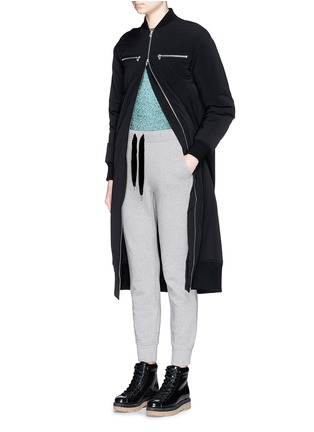 Figure View - Click To Enlarge - T BY ALEXANDER WANG - Velvet drawstring fleece lined sweatpants