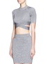 Front View - Click To Enlarge - T BY ALEXANDER WANG - Cross band rib knit cropped top