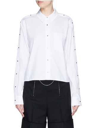 Main View - Click To Enlarge - T BY ALEXANDER WANG - Snap button cotton poplin shirt