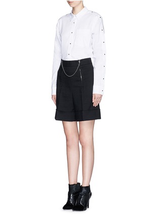 Figure View - Click To Enlarge - T BY ALEXANDER WANG - Snap button cotton poplin shirt