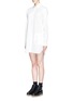 Front View - Click To Enlarge - T BY ALEXANDER WANG - Logo embroidery poplin shirt dress