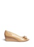 Main View - Click To Enlarge - MICHAEL KORS - 'Kiera' bow patent leather wedge pumps