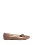 Main View - Click To Enlarge - MICHAEL KORS - 'Nancy' bow textured patent leather flats