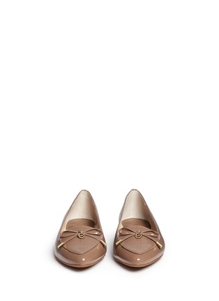 Figure View - Click To Enlarge - MICHAEL KORS - 'Nancy' bow textured patent leather flats